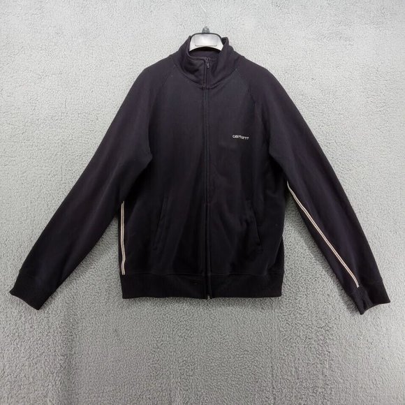 Carhartt Jacket Mens XL Black‎ Vintage Full Zip Track Sweater Rugged Outdoor